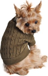 Doggie Design Combed Cotton Cable Knit Solid Dog Sweater, Herb Green, XX-Large slide 2 of 4