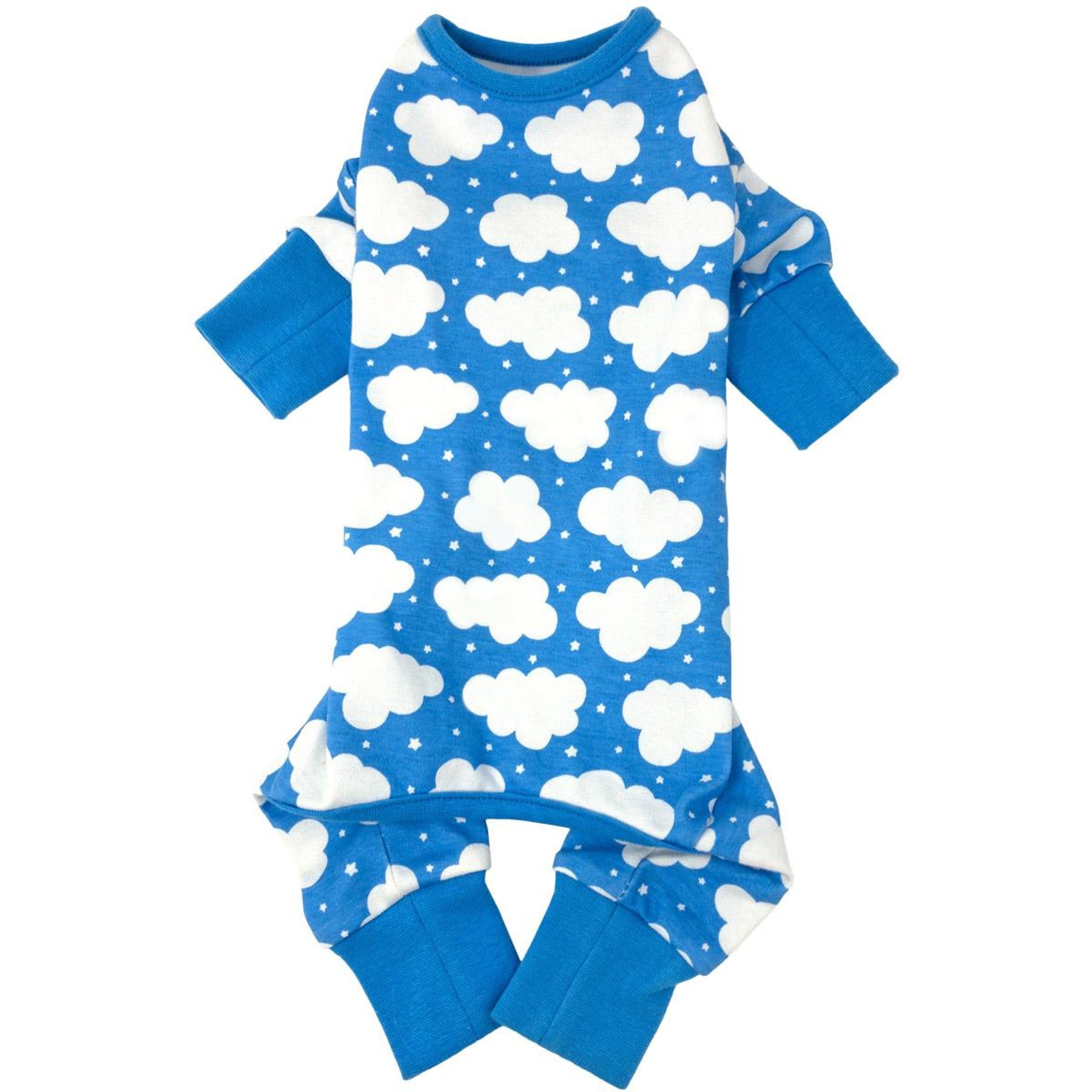 Doggie Design CuddlePup Fluffy Clouds Dog Pajamas, Blue, Large