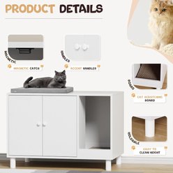 WARCAT Cat Litter Box Enclosure, White slide 2 of 7