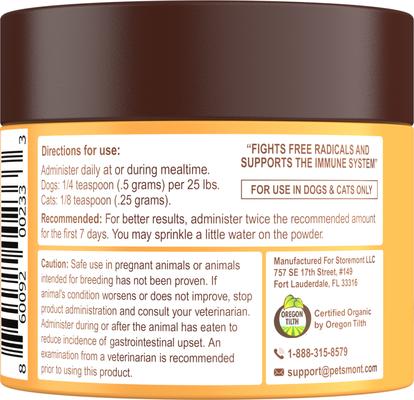 Show full view: Petsmont Buddy Guard Mushroom Powder Immune Support Supplement for Dogs & Cats, 2.12-oz slide 7 of 8