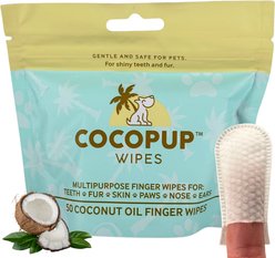 Cocopup Multipurpose Dog Dental Finger Wipes, 50 count slide 1 of 7