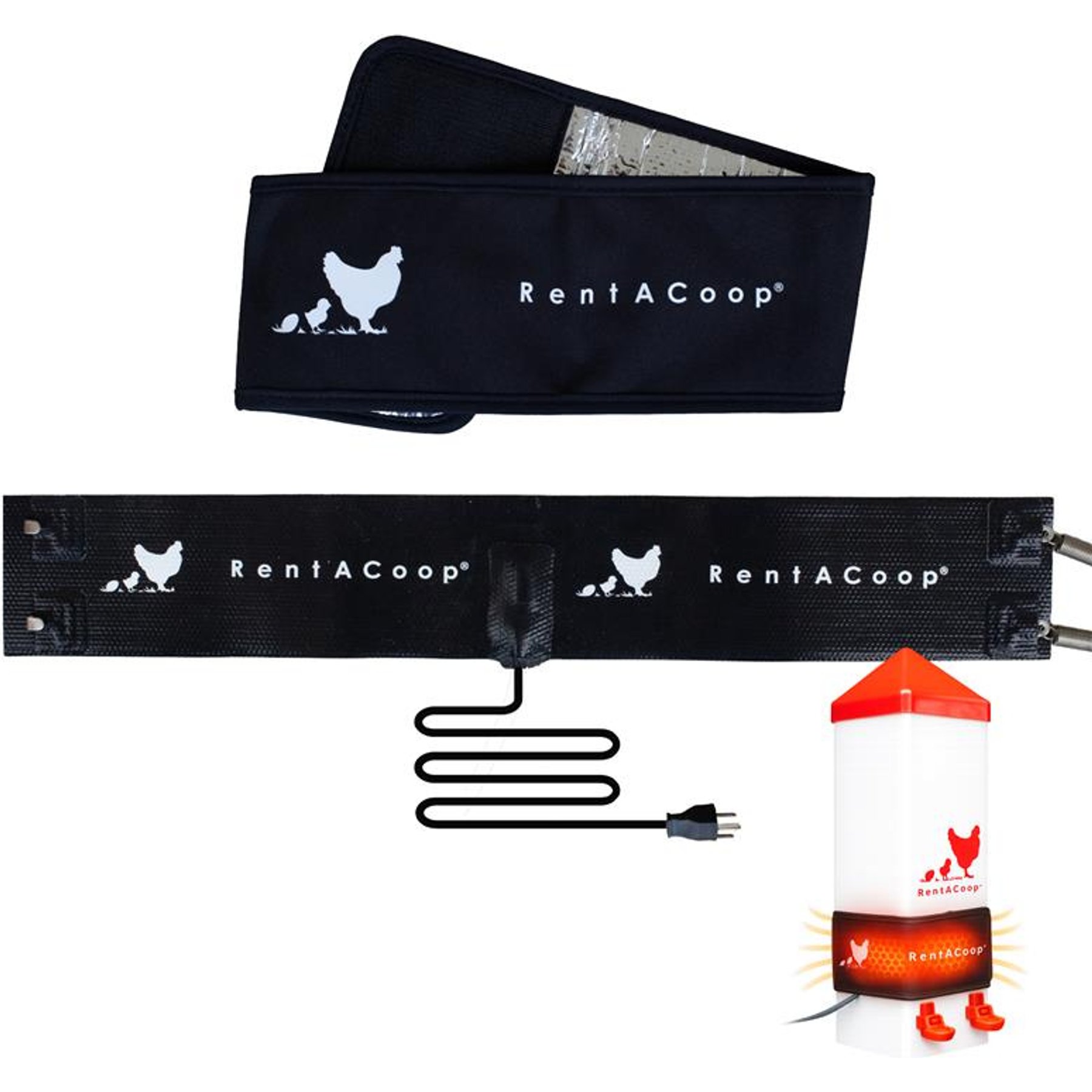 RentACoop SM Thermo Bucket Belt Heated Strap with Insulated Wrap for Waterers