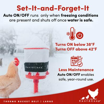 Show full view: RentACoop LG Thermo Bucket Belt Heated Strap with Insulated Wrap for Waterers slide 6 of 10