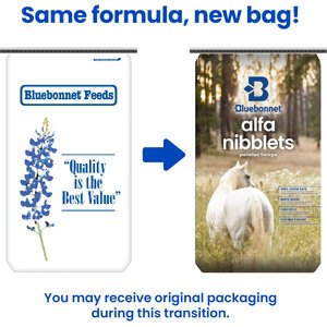 Bluebonnet Feeds Alfalfa Nibblets Pelleted Forage Horse Feed, 50-lb bag