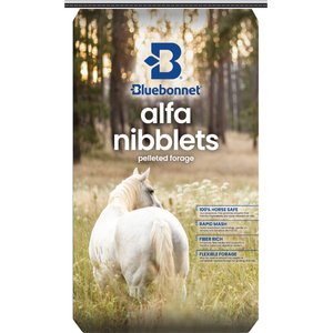 Bluebonnet Feeds Alfalfa Nibblets Pelleted Forage Horse Feed, 50-lb bag