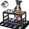 Show in main carousel: ADENGL Metal Elevated Dog Water Bowls with Waterproof Mat, Black, Medium: 5-cup slide 1 of 9