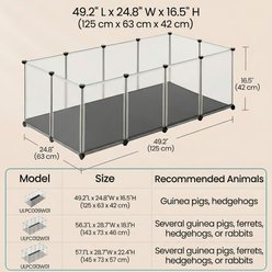 FEANDREA 20-Panel Modular Indoor Smallpet Playpen with Removable Oxford Mat, White, 49.2 x 24.8 x 16.5-in slide 2 of 6