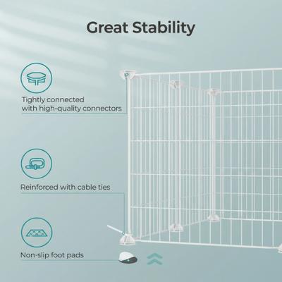 Show full view: FEANDREA DIY Fence Enclosure Smallpet Playpen, White, 48.4 x 24.8 x 16.1-in slide 6 of 8