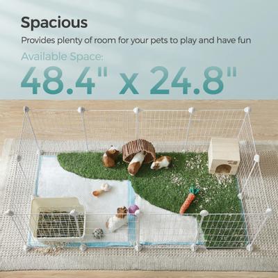 Show full view: FEANDREA DIY Fence Enclosure Smallpet Playpen, White, 48.4 x 24.8 x 16.1-in slide 4 of 8