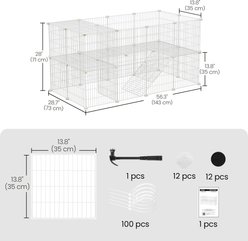 FEANDREA 36-Panel 2-Story Metal Wire Villa Smallpet Playpen, White, 56.3 x 28.7 x 28-in slide 2 of 8