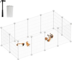 FEANDREA DIY Fence Enclosure Smallpet Playpen, White, 48.4 x 24.8 x 16.1-in