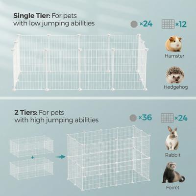 Show full view: FEANDREA DIY Fence Enclosure Smallpet Playpen, White, 48.4 x 24.8 x 16.1-in slide 3 of 8