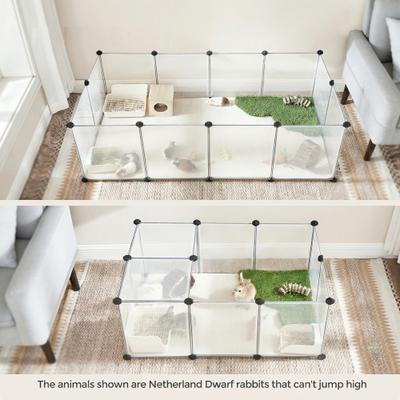 Show full view: FEANDREA 20-Panel DIY Indoor Plastic Fence Smallpet Playpen with Floor, White, 56.3 x 28.7 x 18.1-in slide 2 of 8