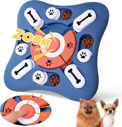 PawsPik Interactive Treat Dispensing Puzzle Dog Toy, Blue & Orange