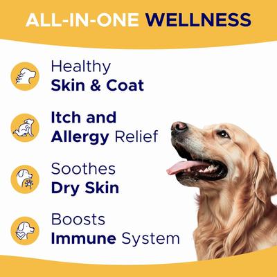 Show full view: GoodGrowlies Allergy & Itch Relief Salmon Flavored Skin & Coat Chews Supplement for Dogs, 180 count slide 3 of 10