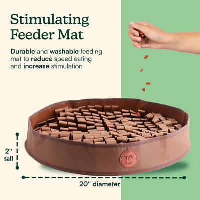 Show full view: Reggie Stimulating Dog Feeder Mat, Large, Bark Brown slide 3 of 8