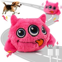 Petbobi Monster Interactive Squeaky Dog Plush Toy, Pink