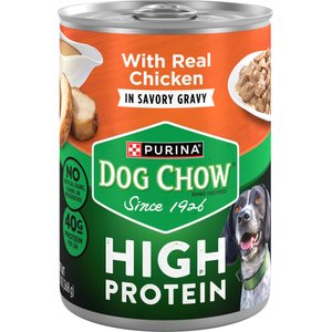 Dog Chow High Protein Chicken in Savory Gravy Canned Dog Food, 13-oz can, case of 12