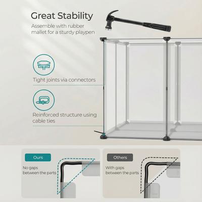 Show full view: FEANDREA Modular Expandable Cage Enclosure Smallpet Playpen with Floor, White, 57.1 x 28.3 x 22.4-in slide 6 of 8