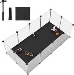 FEANDREA 20-Panel Modular Indoor Smallpet Playpen with Removable Oxford Mat, White, 49.2 x 24.8 x 16.5-in