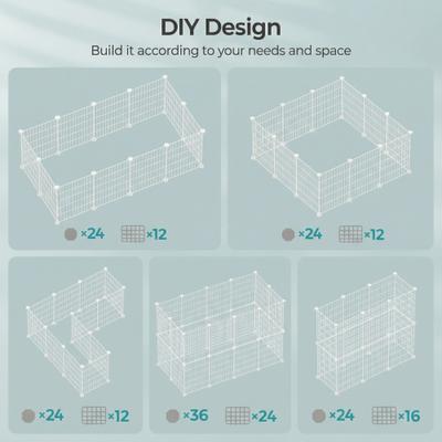 Show full view: FEANDREA DIY Fence Enclosure Smallpet Playpen, White, 48.4 x 24.8 x 16.1-in slide 8 of 8