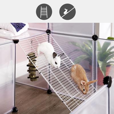 Show full view: FEANDREA DIY Plastic Modular Fence Smallpet Playpen with Solid Ramp, White, 56.3 x 42.5 x 36.2-in slide 5 of 9