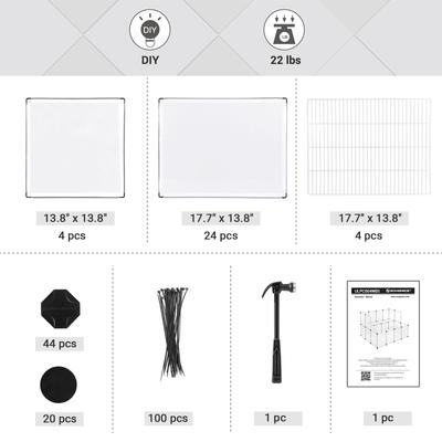 Show full view: FEANDREA DIY Plastic Modular Fence Smallpet Playpen with Solid Ramp, White, 56.3 x 42.5 x 36.2-in slide 8 of 9