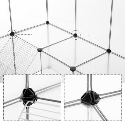 Show full view: FEANDREA DIY Plastic Modular Fence Smallpet Playpen with Solid Ramp, White, 56.3 x 42.5 x 36.2-in slide 6 of 9