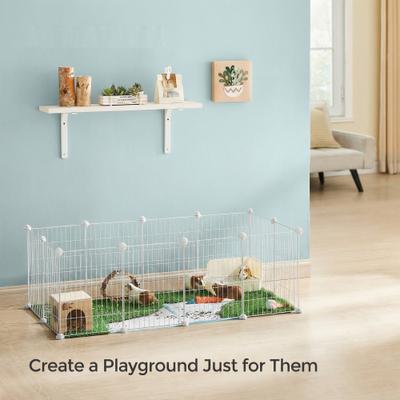 Show full view: FEANDREA DIY Fence Enclosure Smallpet Playpen, White, 48.4 x 24.8 x 16.1-in slide 2 of 8