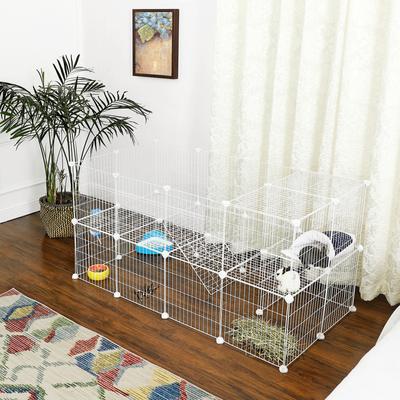 Show full view: FEANDREA 36-Panel 2-Story Metal Wire Villa Smallpet Playpen, White, 56.3 x 28.7 x 28-in slide 4 of 8