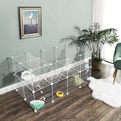 Show full view: FEANDREA 36-Panel 2-Story Metal Wire Villa Smallpet Playpen, White, 56.3 x 28.7 x 28-in slide 3 of 8