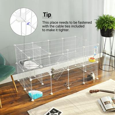 Show full view: FEANDREA 36-Panel 2-Story Metal Wire Villa Smallpet Playpen, White, 56.3 x 28.7 x 28-in slide 2 of 8