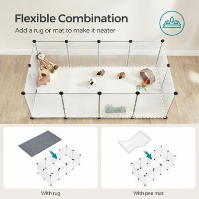 Show full view: FEANDREA 20-Panel DIY Indoor Plastic Fence Smallpet Playpen with Floor, White, 56.3 x 28.7 x 18.1-in slide 5 of 8