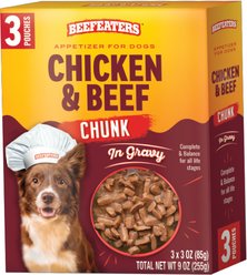 Beefeaters Chicken & Beef Chunk in Gravy Grain-Free Dog Food Topper, case of 24