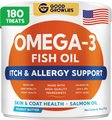 GoodGrowlies Wild Alaskan Salmon Oil Itch & Allergy Relief Skin & Coat with Omega 3 Supplement for Dogs, 180...