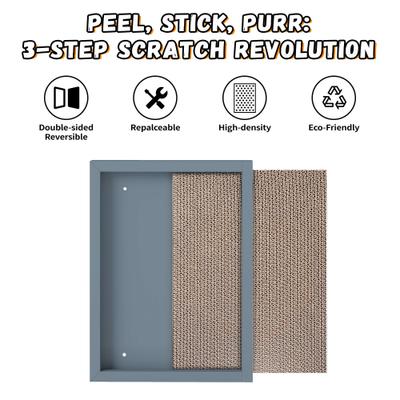 Show full view: Coziwow Wall-Mounted Cat Scratcher Toy Replacement Pads, Gray, 7 count slide 8 of 11