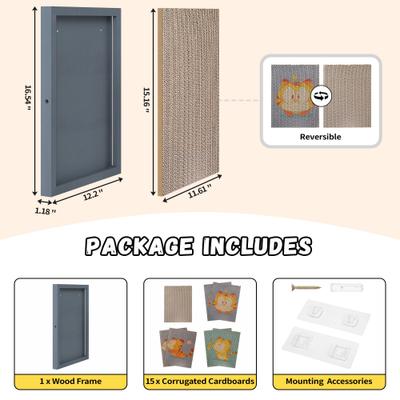 Show full view: Coziwow Wall-Mounted Cat Scratcher Toy Replacement Pads, Gray, 15 count slide 2 of 11