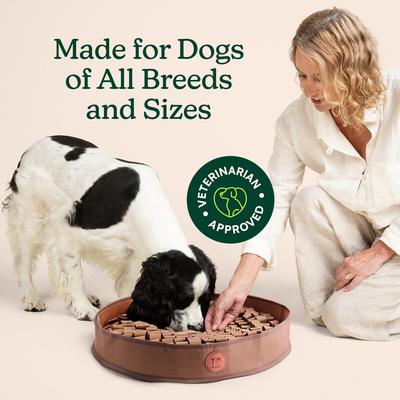 Show full view: Reggie Stimulating Dog Feeder Mat, Large, Bark Brown slide 6 of 8