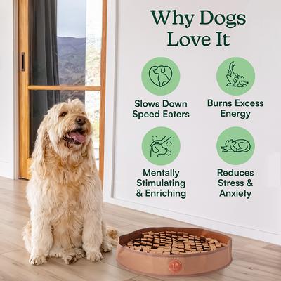 Show full view: Reggie Stimulating Dog Feeder Mat, Large, Bark Brown slide 4 of 8