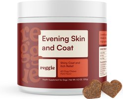 Reggie Evening Skin & Coat Chew Pork Flavored Soft Chew Skin & Coat Supplement for Dogs, 60 count