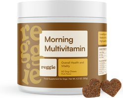 Reggie Morning Multivitamin Pork Flavored Soft Chew Multivitamins for Dogs, 60 count