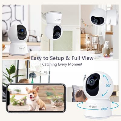 Show full view: Arenti P2F WiFi Pet Camera, White, 2 count slide 9 of 10