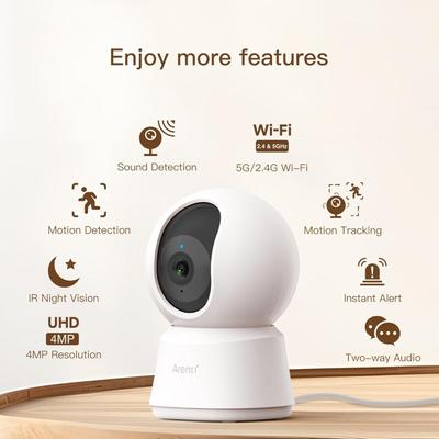 Show full view: Arenti P2F WiFi Pet Camera, White, 2 count slide 2 of 10