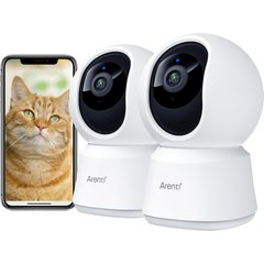 Arenti P2F WiFi Pet Camera, White, 2 count