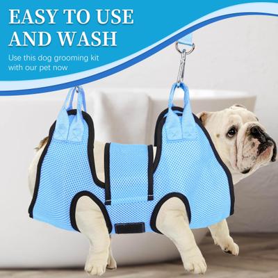 Show full view: PatiencET Dog Grooming Hammock for Small Dogs Hanging Harness for Nail Trimming & Clipping, Small, Cerulean slide 7 of 7