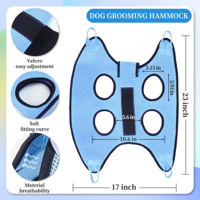 Show full view: PatiencET Dog Grooming Hammock for Small Dogs Hanging Harness for Nail Trimming & Clipping, Small, Cerulean slide 6 of 7