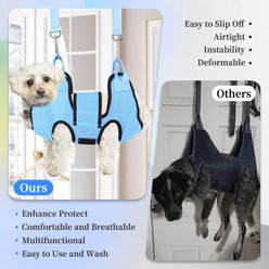 PatiencET Dog Grooming Hammock for Small Dogs Hanging Harness for Nail Trimming & Clipping, Small, Cerulean slide 2 of 7