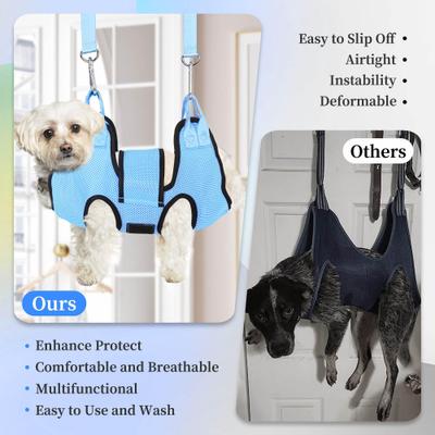 Show full view: PatiencET Dog Grooming Hammock for Small Dogs Hanging Harness for Nail Trimming & Clipping, Small, Cerulean slide 5 of 7