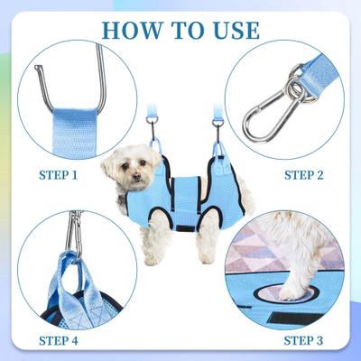 Show full view: PatiencET Dog Grooming Hammock for Small Dogs Hanging Harness for Nail Trimming & Clipping, Small, Cerulean slide 3 of 7