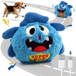 Petbobi Monster Interactive Squeaky Dog Plush Toy, Blue